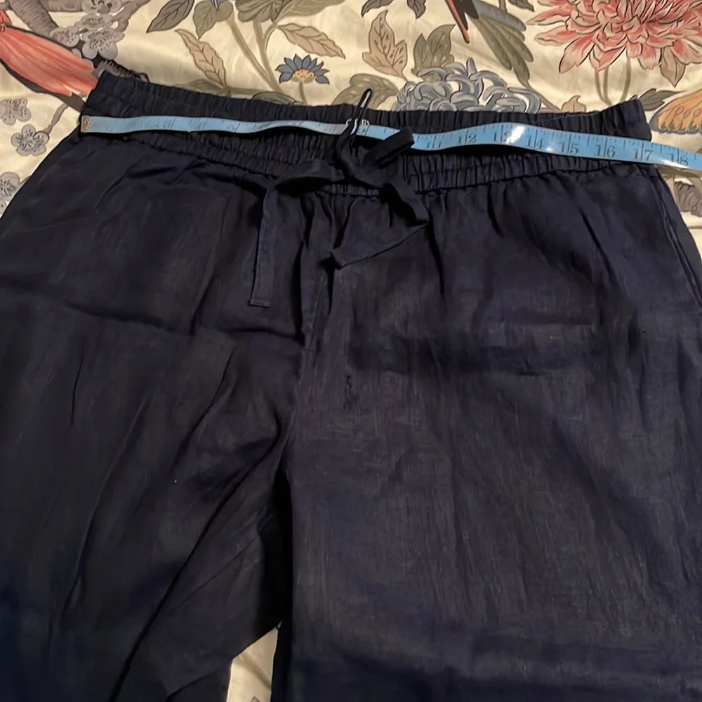 J.Crew Navy Linen Wide-leg seaside pant BO810